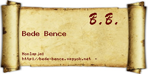 Bede Bence névjegykártya